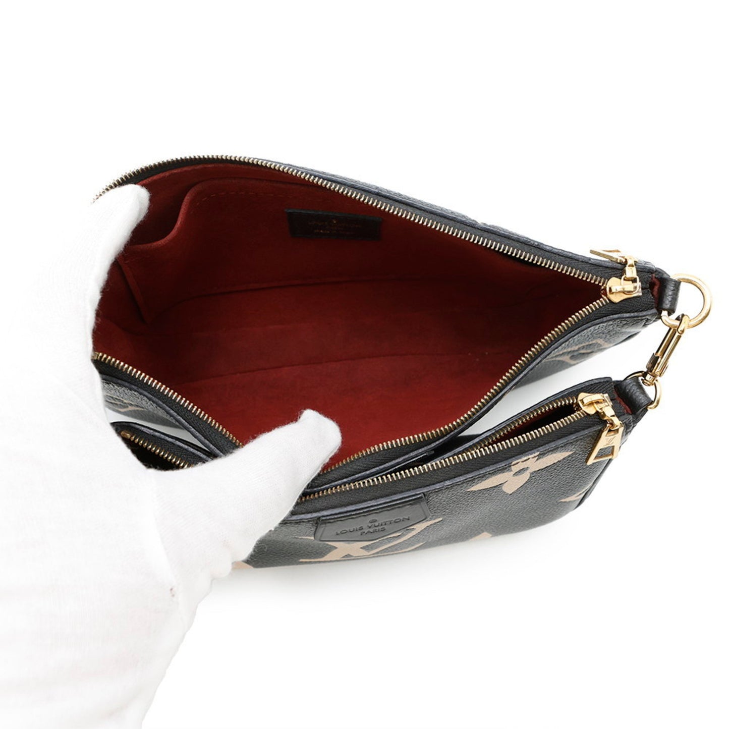 Louis Vuitton Two-Tone Monogram Empreinte Multi Pochette Accessoires Shoulder Bag M45777 Black