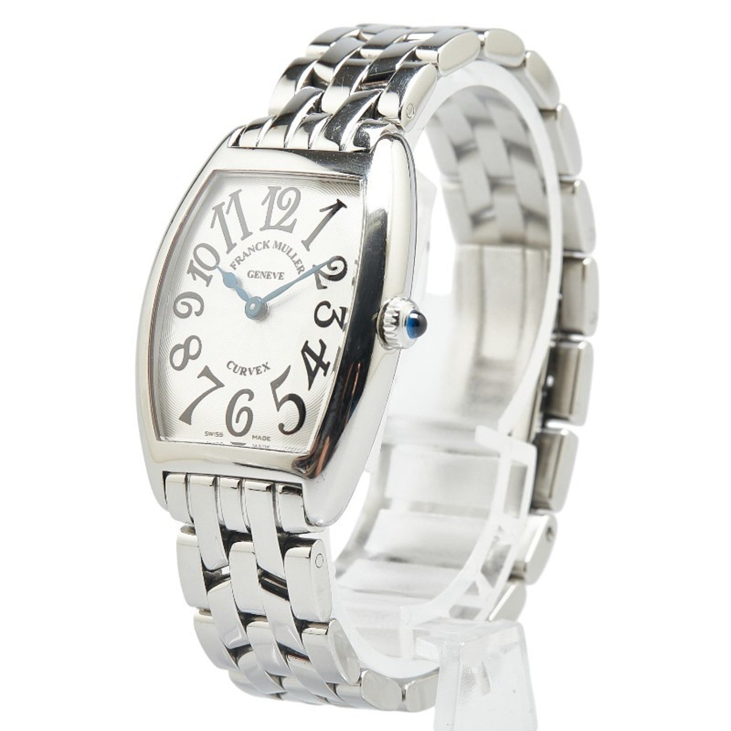 Franck Muller Tono Curvex Watch 1752 Quartz Silver Dial Stainless Steel