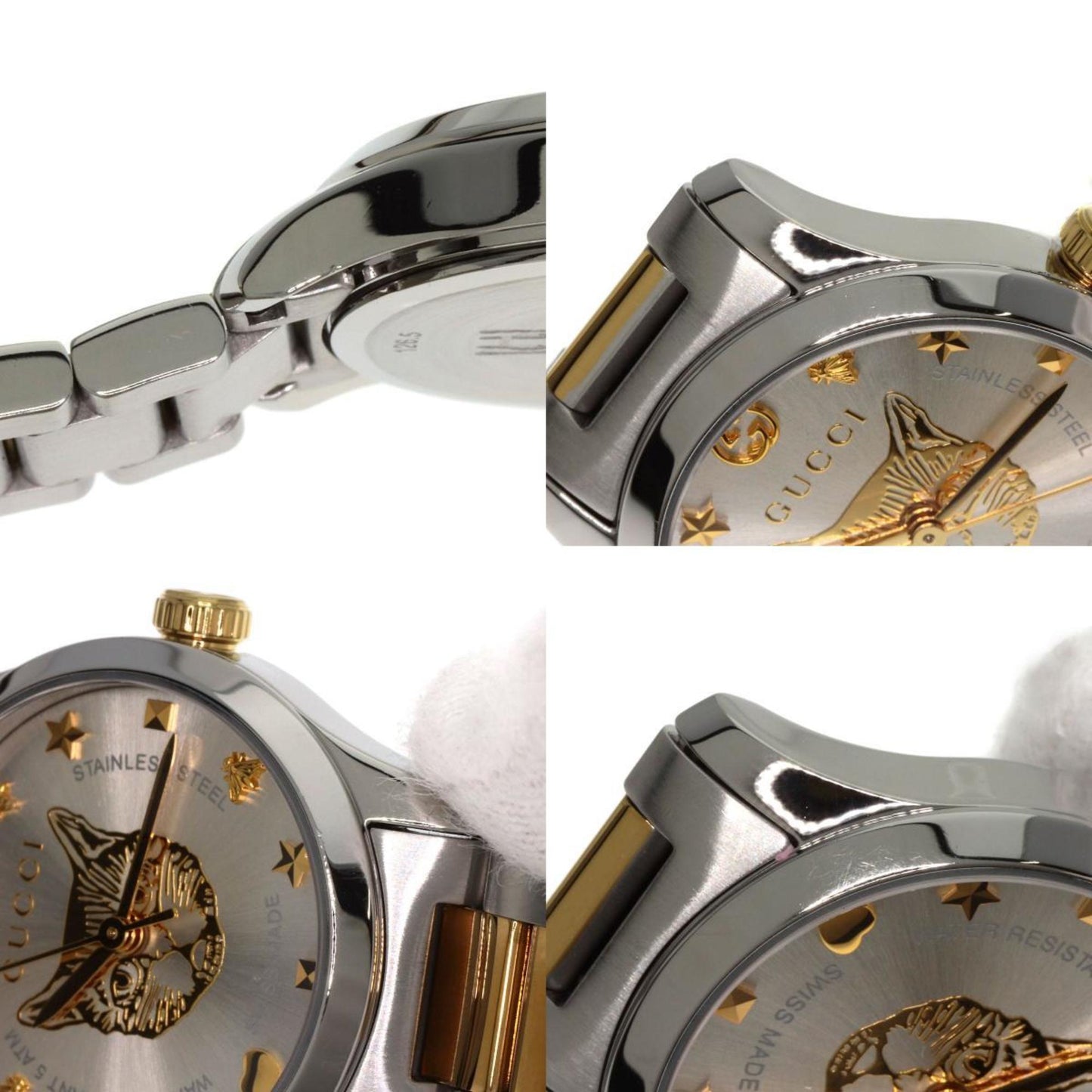 Gucci 126.5 G Timeless Cat Watch In Stainless Steel/Ssxgp