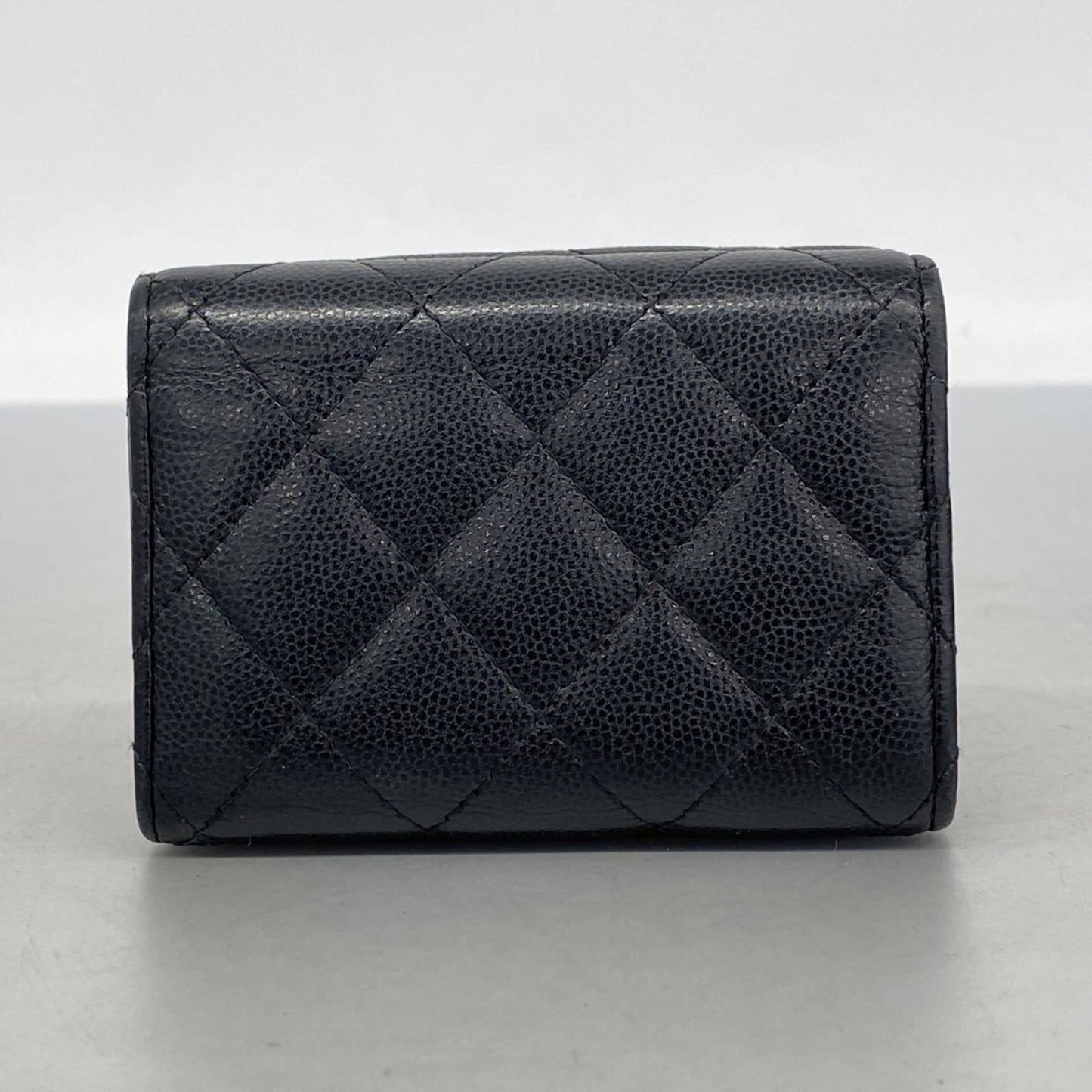 Chanel Matelasse Tri-Fold Wallet In Caviar Leather