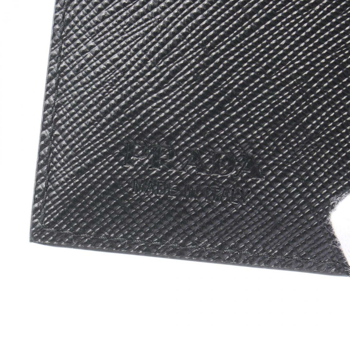 Prada Saffiano Triang Business Card Holder/Card Case Saffiano Leather