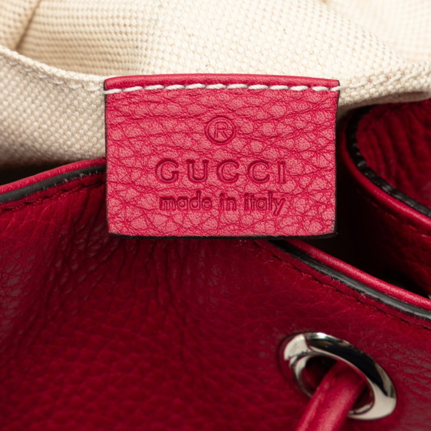Gucci Bamboo Backpack 387149 Red Leather