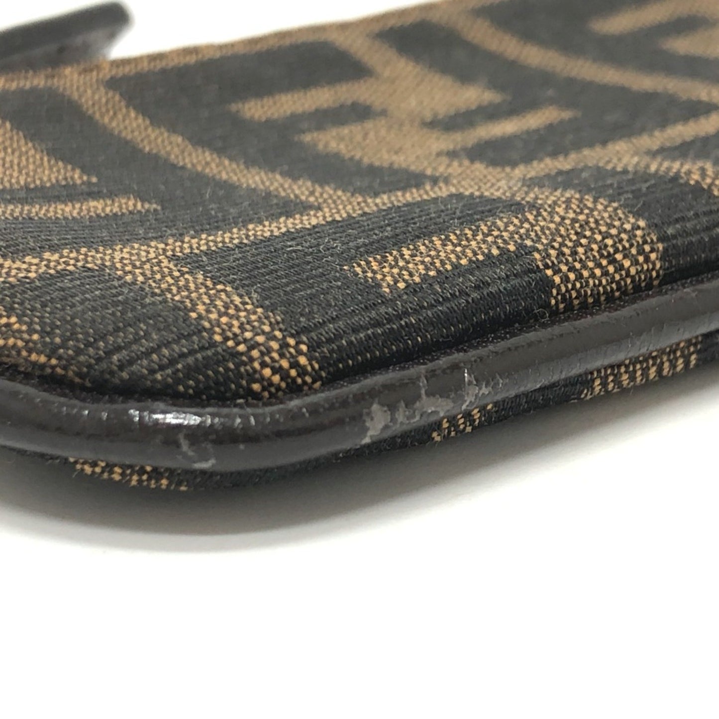 Fendi Zucca Coin Purse Brown Silverhardware