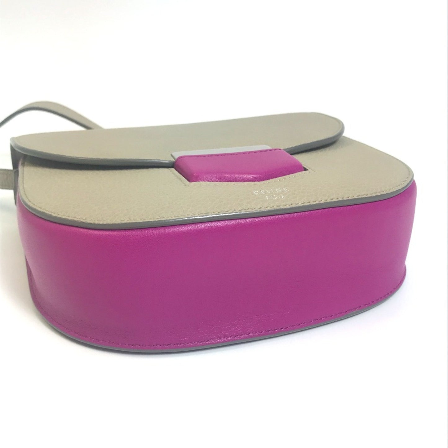 Celine Bicolor Bag Crossbody Shawl Shoulder Bag Gray X Purple Pink