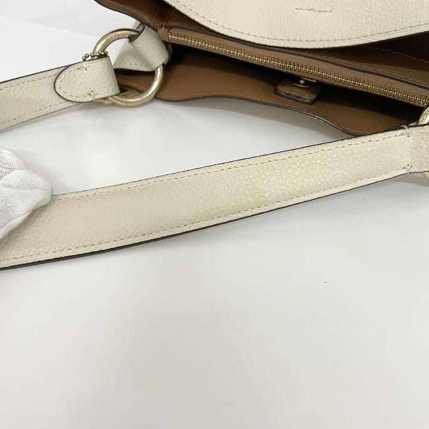 Coach 2Way Bag F-23331 White F34495 Leather Coach Crossbody Bucket