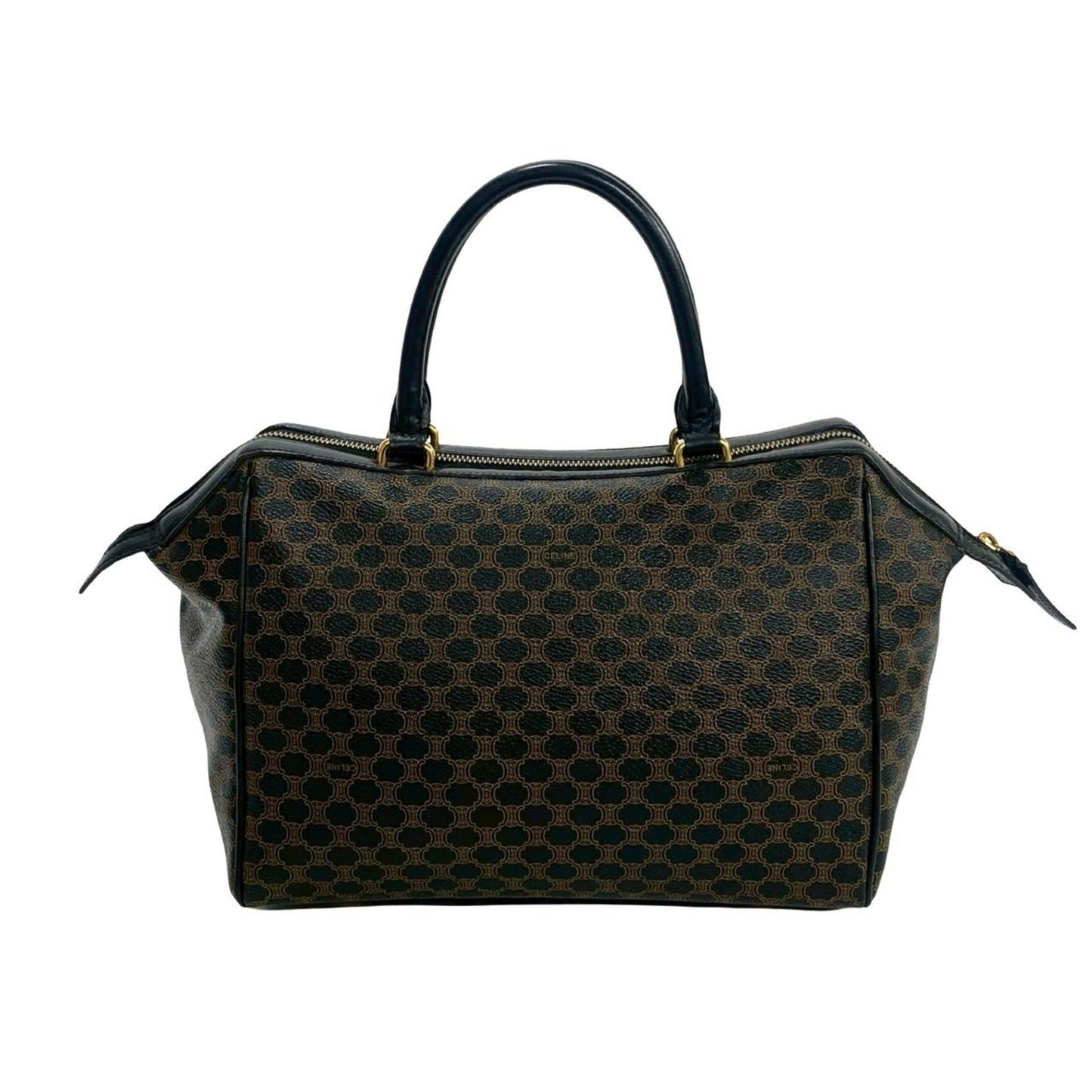 Celine Macadam Blason Triomphe Leather Handbag/Mini Boston Bag