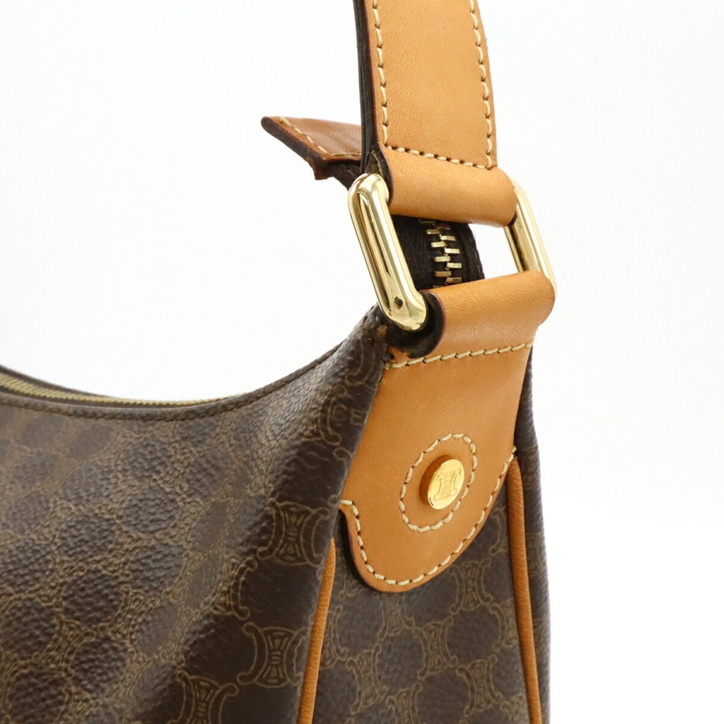 Celine Macadam Shoulder Bag In Pvc And Leather