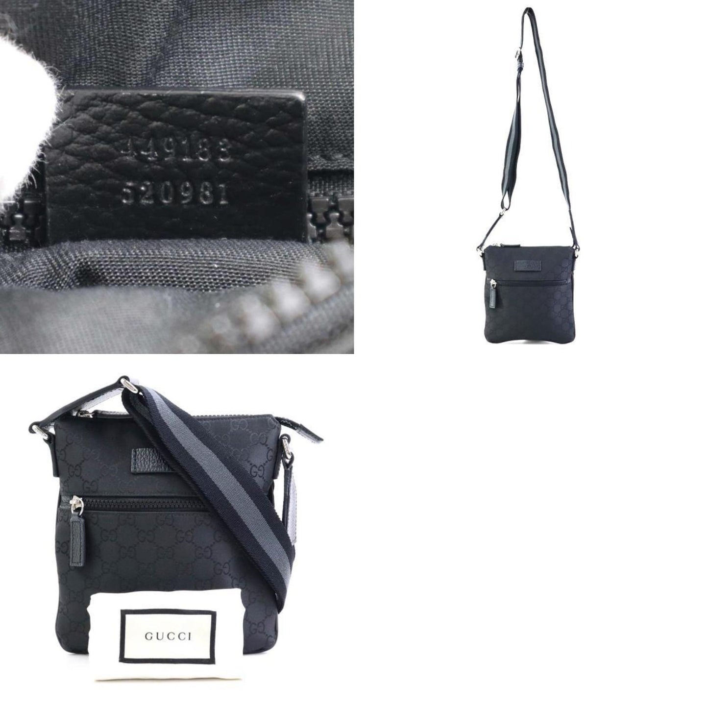 Gucci Shoulder Bag Nylon Black