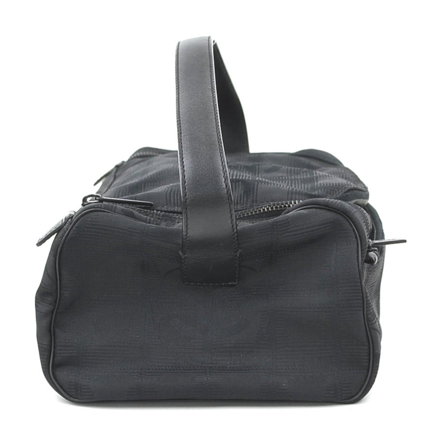 Chanel Handbag Vanity Bag New Travel Line Nylon Jacquard Black