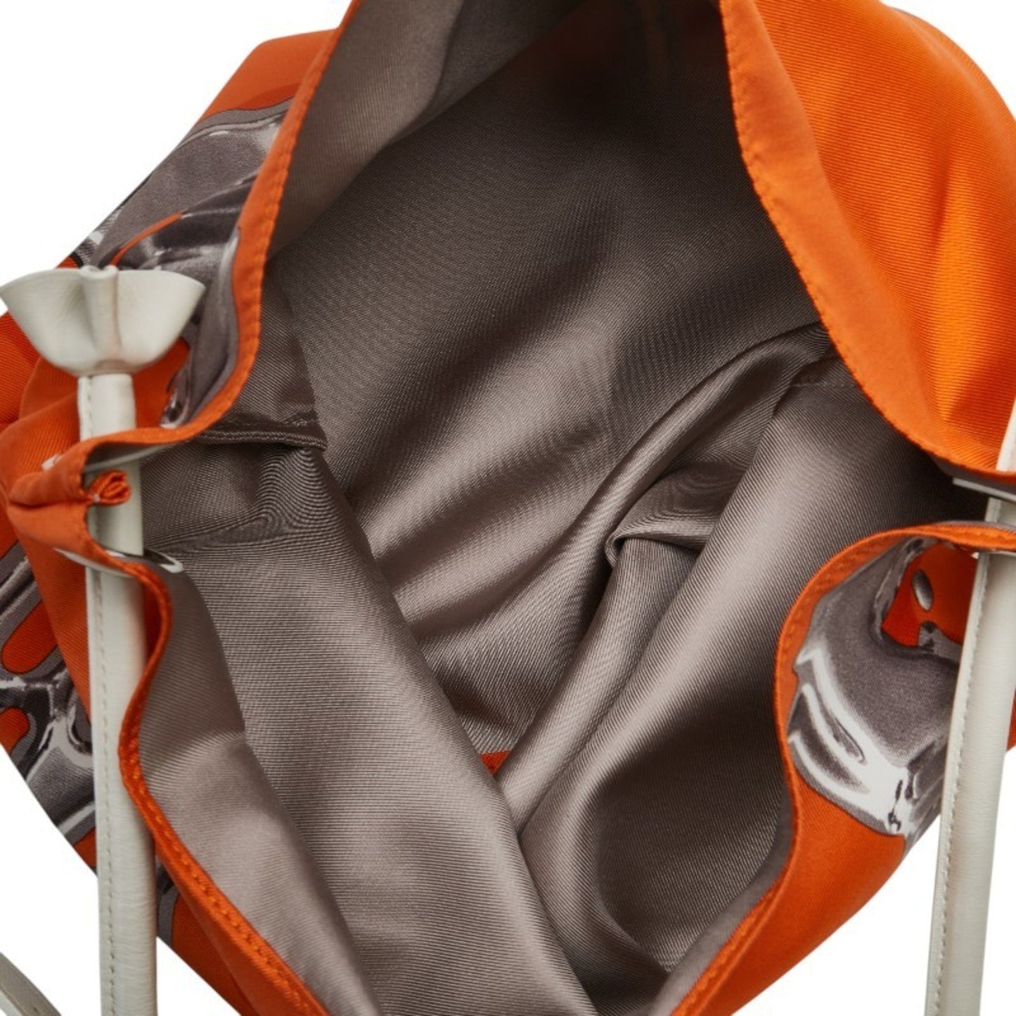 Hermes Silky City Pm Shoulder Bag Orange Silk Leather