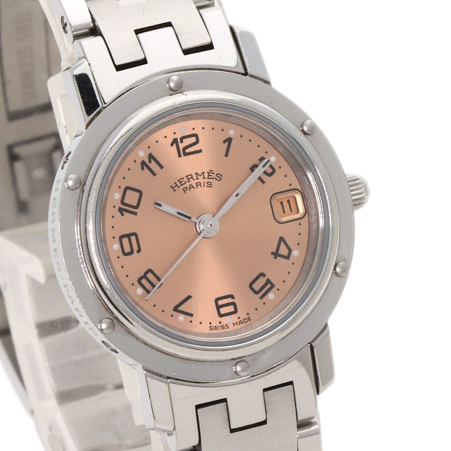Hermes Cl4.210 Clipper Watch Stainless Steel Ss