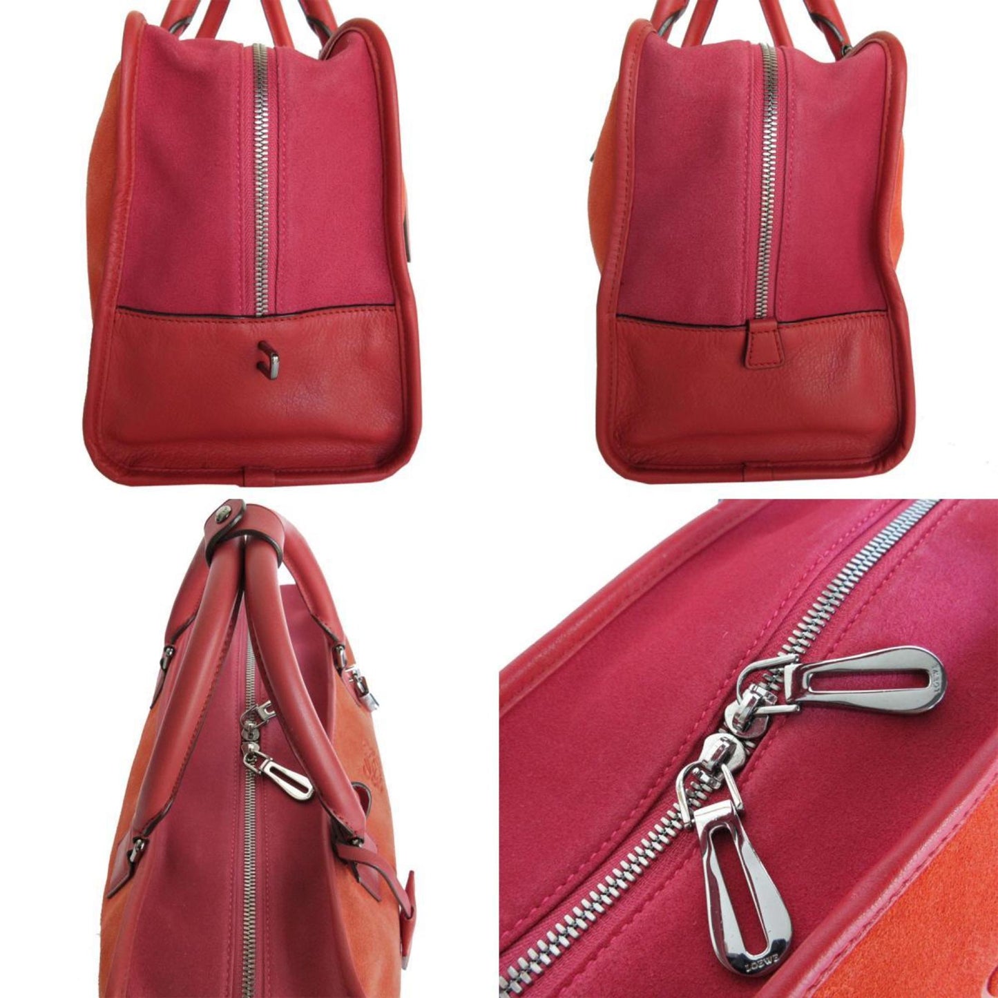 Loewe Handbag Amazona 36 Suede Leather Red