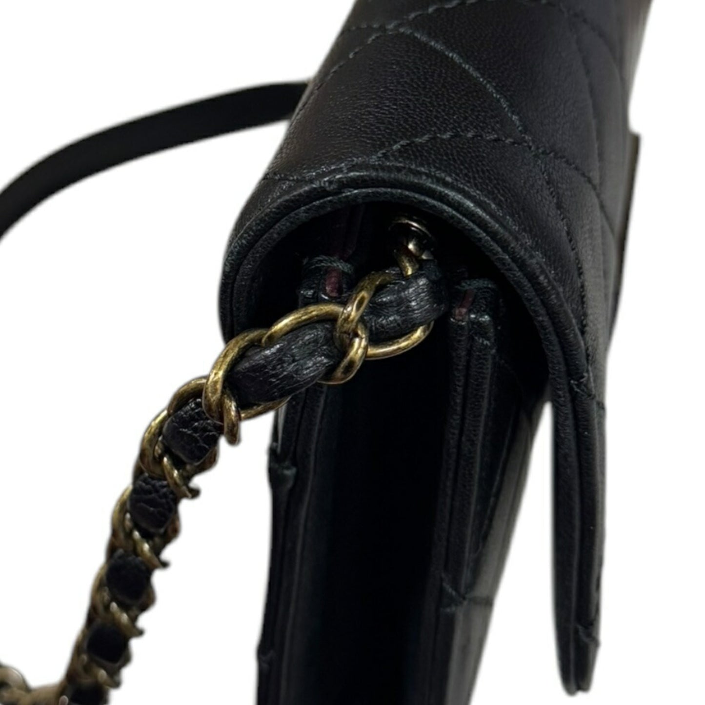 Chanel Matelasse Shoulder Bag Leather Black