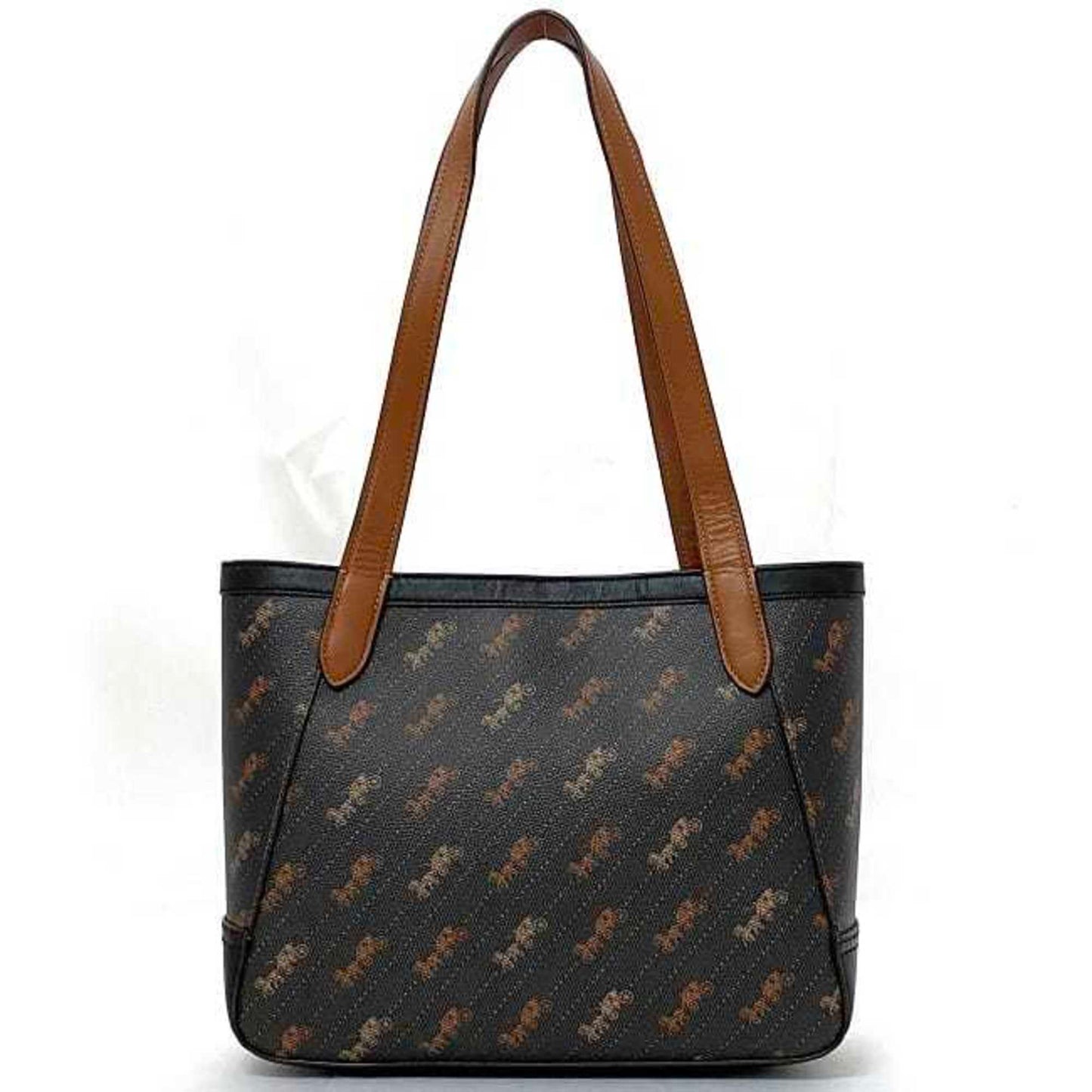 Coach Tote Bag Black Brown Red Horse