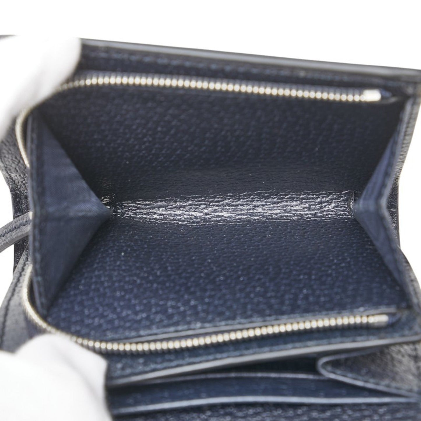 Gucci Gg Supreme Ophidia Bifold Wallet In Navy Leather