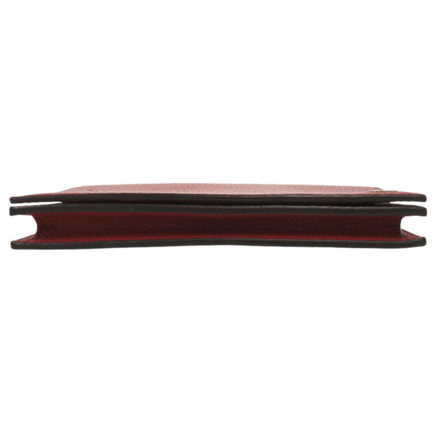 Like New Gucci Interlocking G 466506 Leather Red Chain Wallet Shoulder 1465Gucci