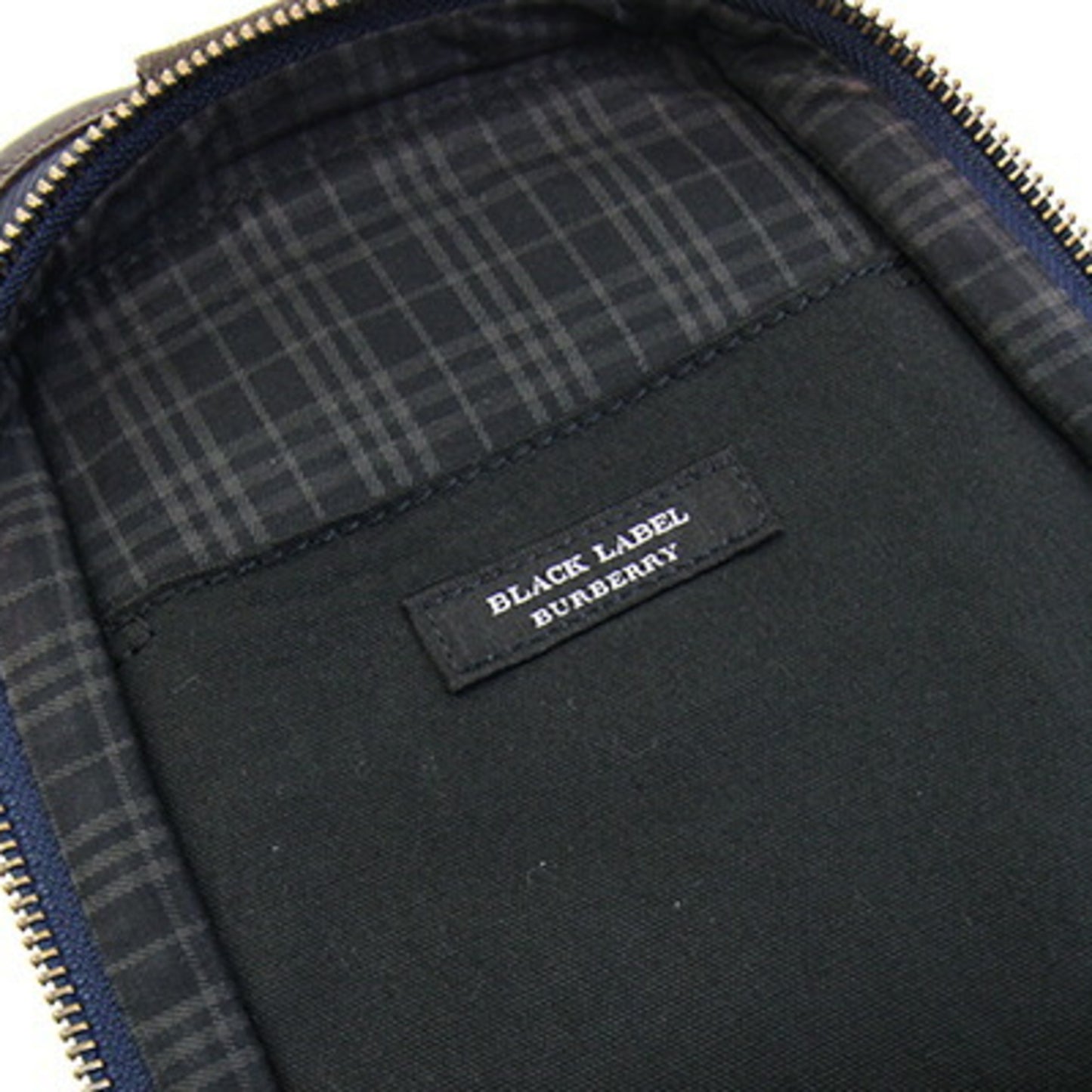 Burberry Body Bag Navy Dark Brown Nylon Canvas Leather Crossbody
