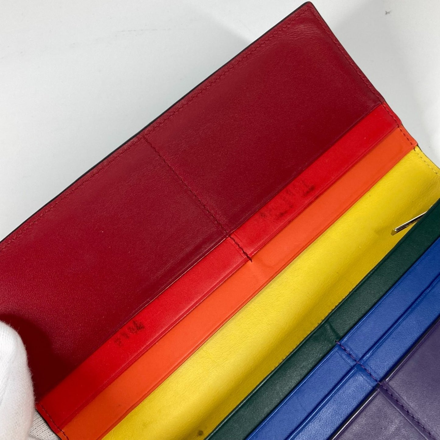 Loewe Long Wallet Rainbow Two Fold Long Wallet Black Multicolore