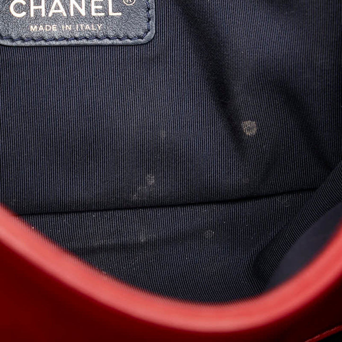 Chanel Matelasse Boy 25 Chain Shoulder Bag Red Multicolor Velour Wool Leather