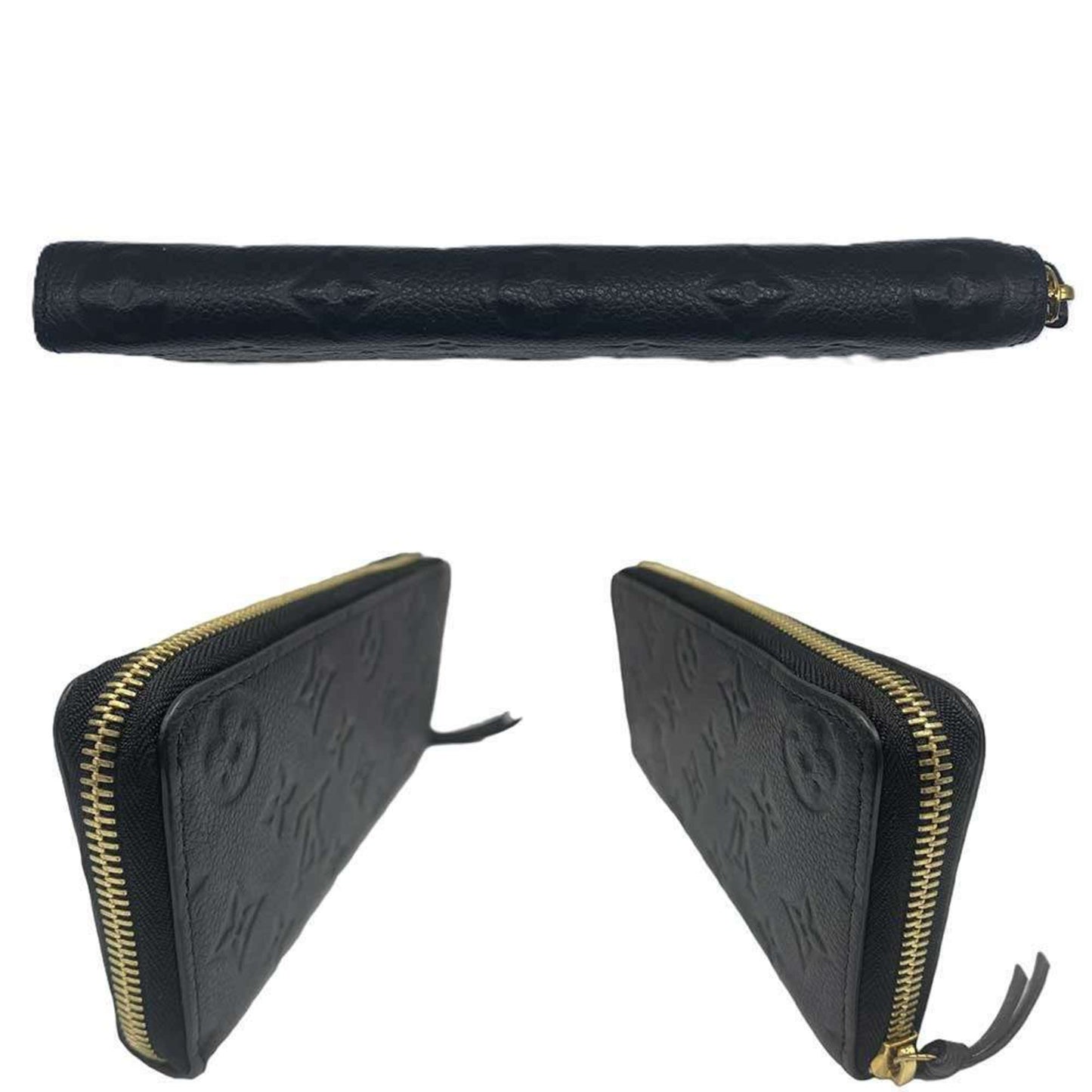 Louis Vuitton Long Wallet Portefeuille Clemence Monogram Empreinte Black Round M60171