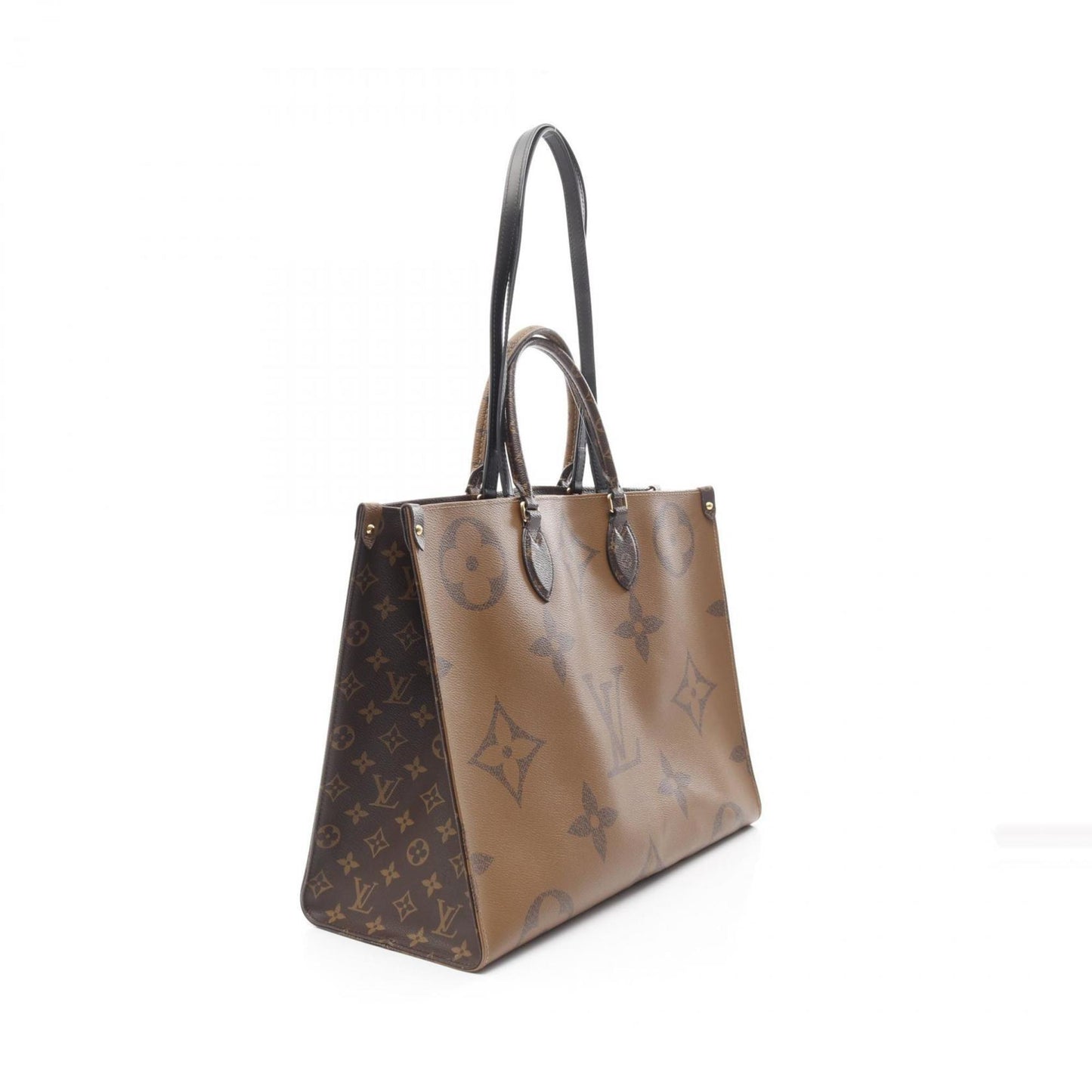 Louis Vuitton On The Go Gm Shoulder Bag Coated Canvas Leather Monogram Giant Reverse
