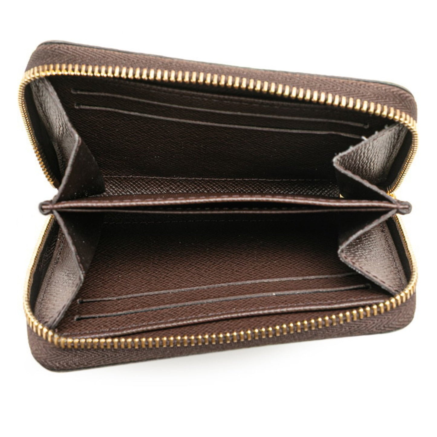 Louis Vuitton Damier Zippy Coin Purse Case N63070 Brown Pvc