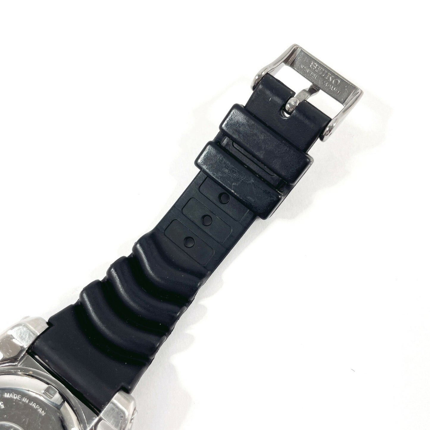 Seiko Seiko Kinetic Scuba 200M 5M62-0Blo Watch Stainless Steel/Rubber Black Automatic Dial
