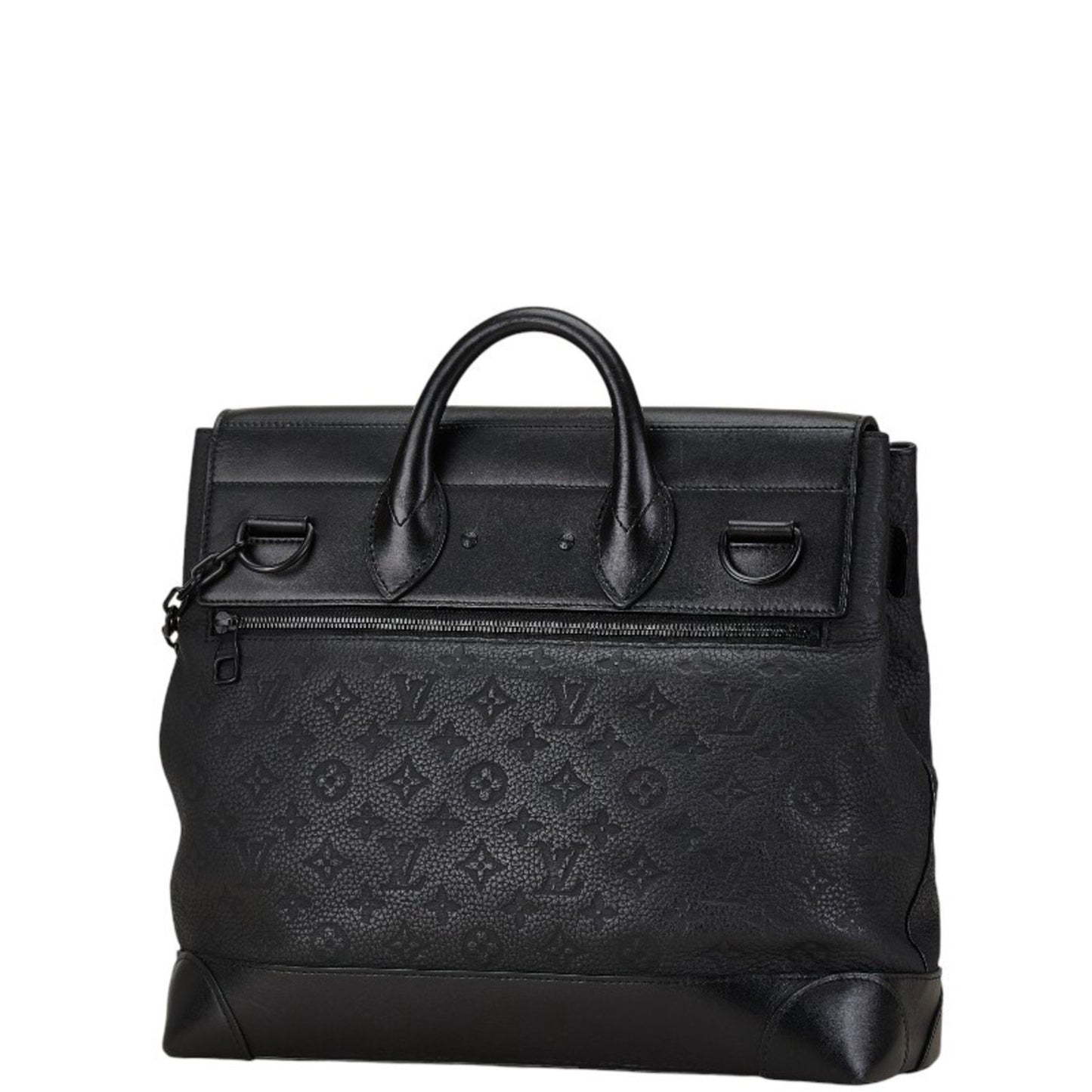Louis Vuitton Monogram Eclipse Steamer Pm Handbag Shoulder Bag M44731 Noir Black Taurillon Leather