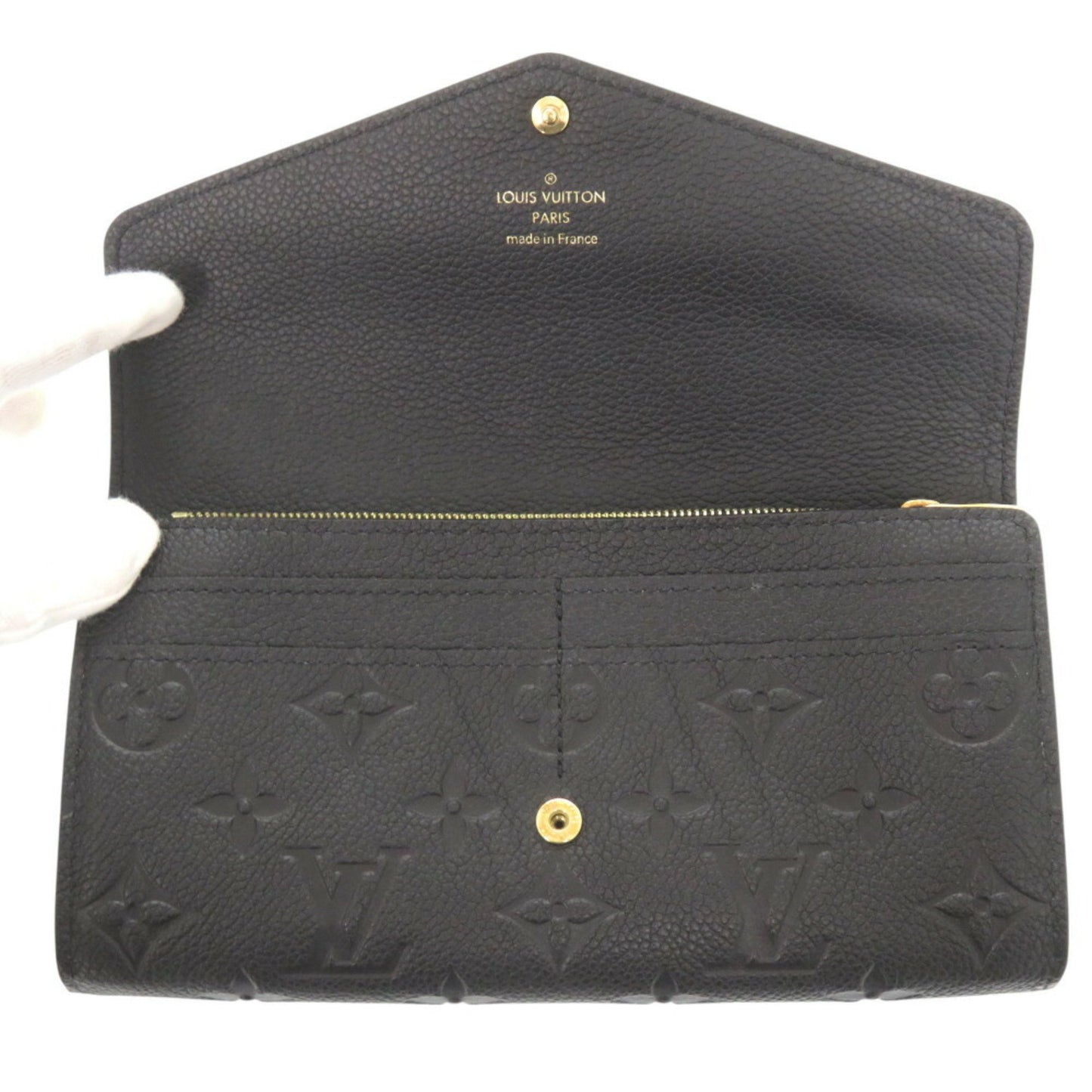 Louis Vuitton Portefeuille Sarah Monogram Empreinte Black M61182 Ic Chip Long Wallet Lv 1742Louis