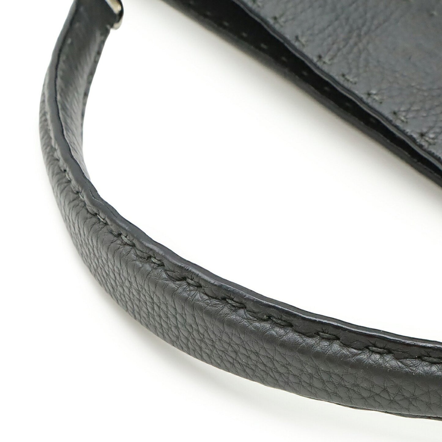 Fendi Selleria Anna Small Handbag/Shoulder Bag In Dark Grey Leather