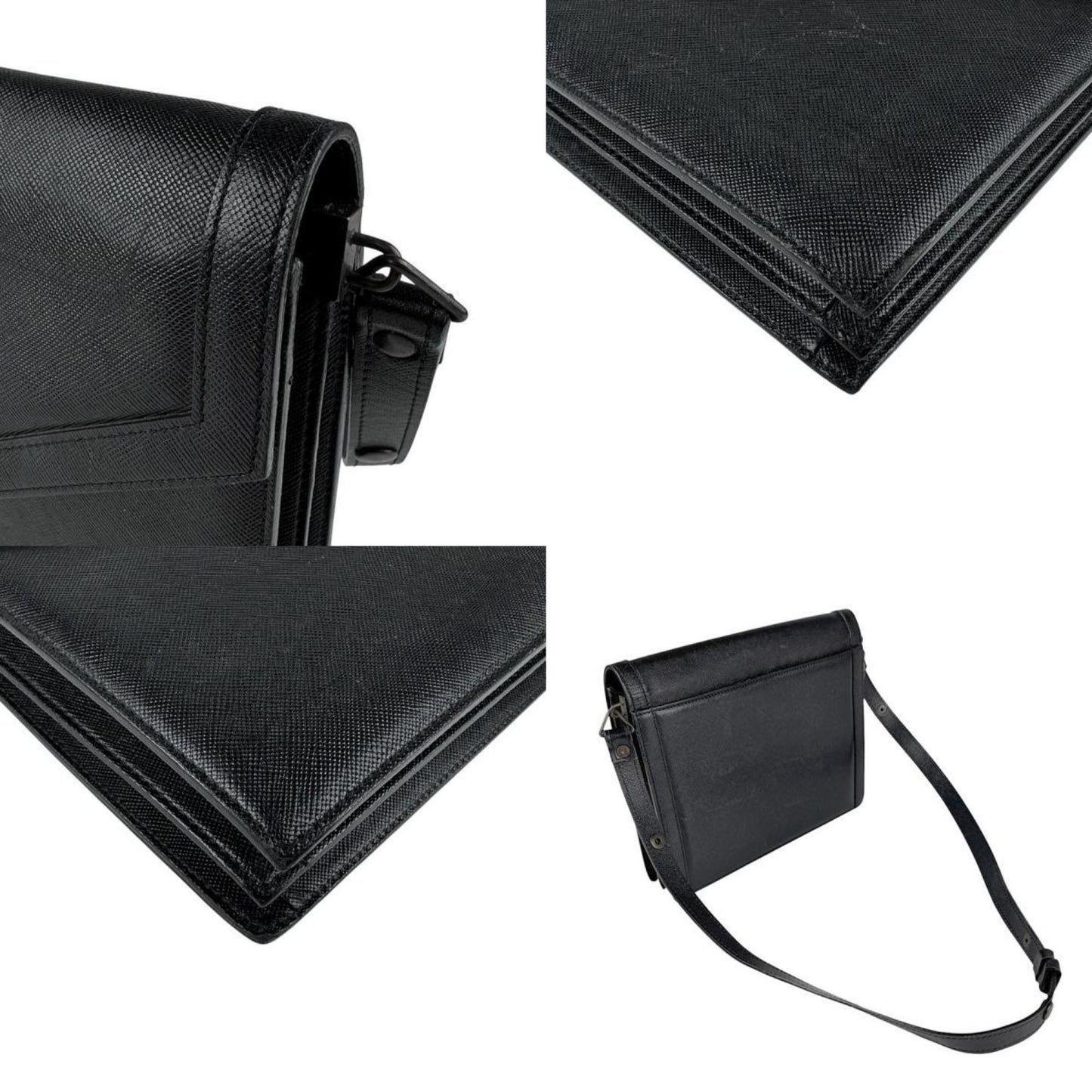 Yves Saint Laurent Shoulder Bag Leather Black