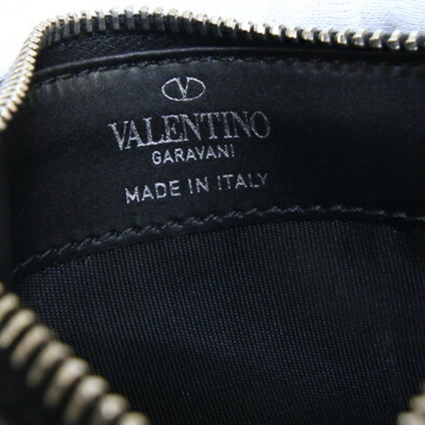 Valentino Coin Case Ty2P0540Lvn Black Neon Yellow Leather Fragment Card Wallet