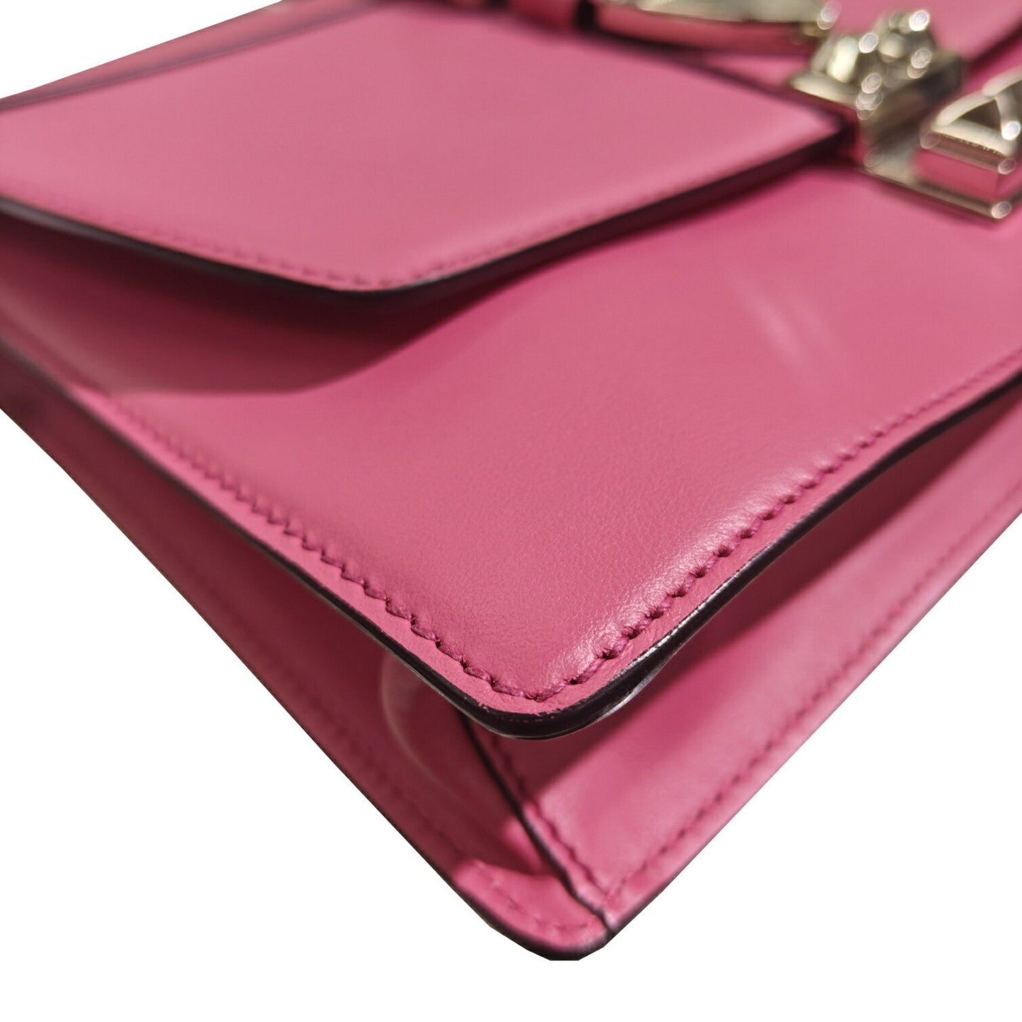 Prada Elektra 1Bd120 Electra Bag Studded Shoulder Crossbody Calf Leather Saffiano Pink Black