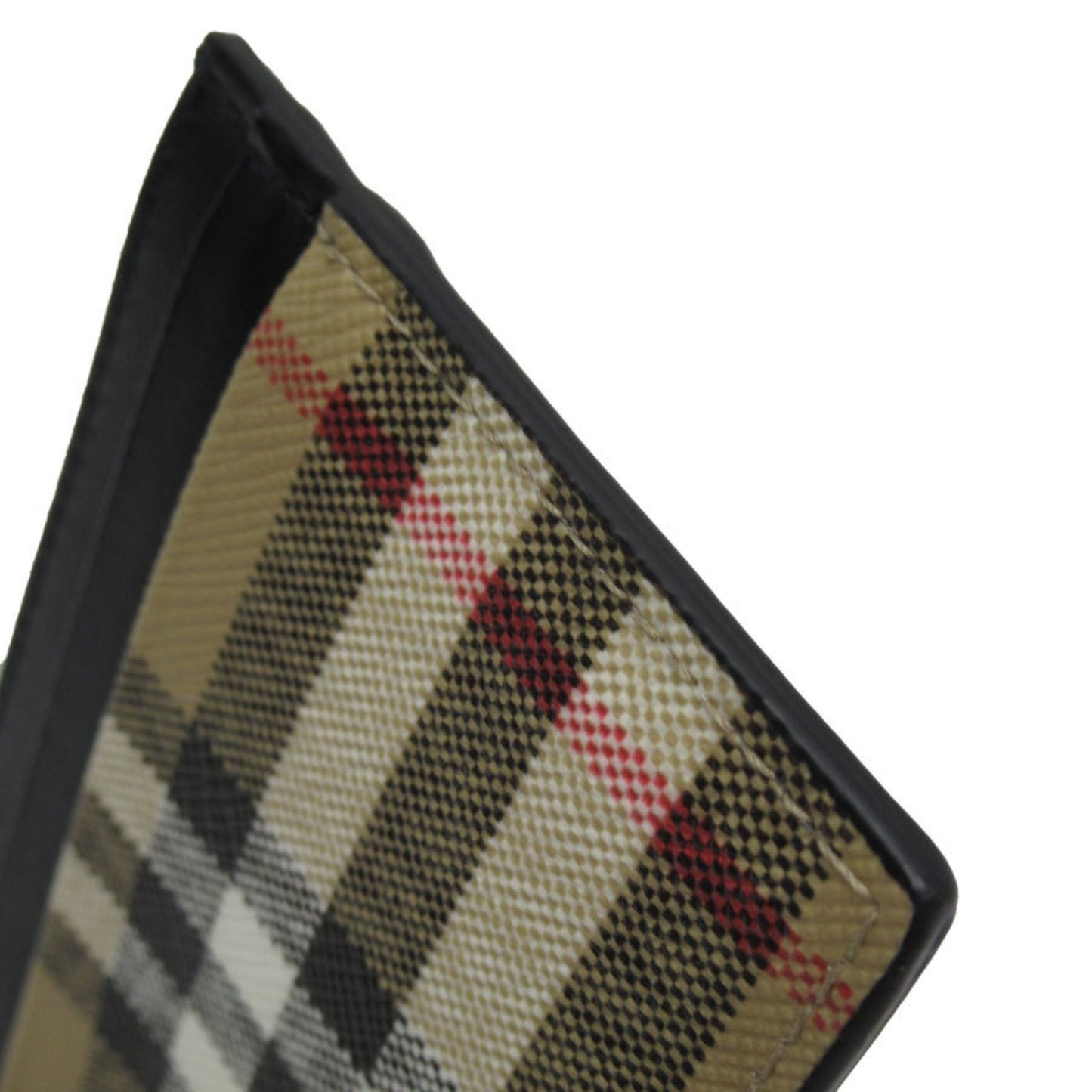 Burberry Burberry Business Card Holder/Card Case Pass Leather Black X Beige
