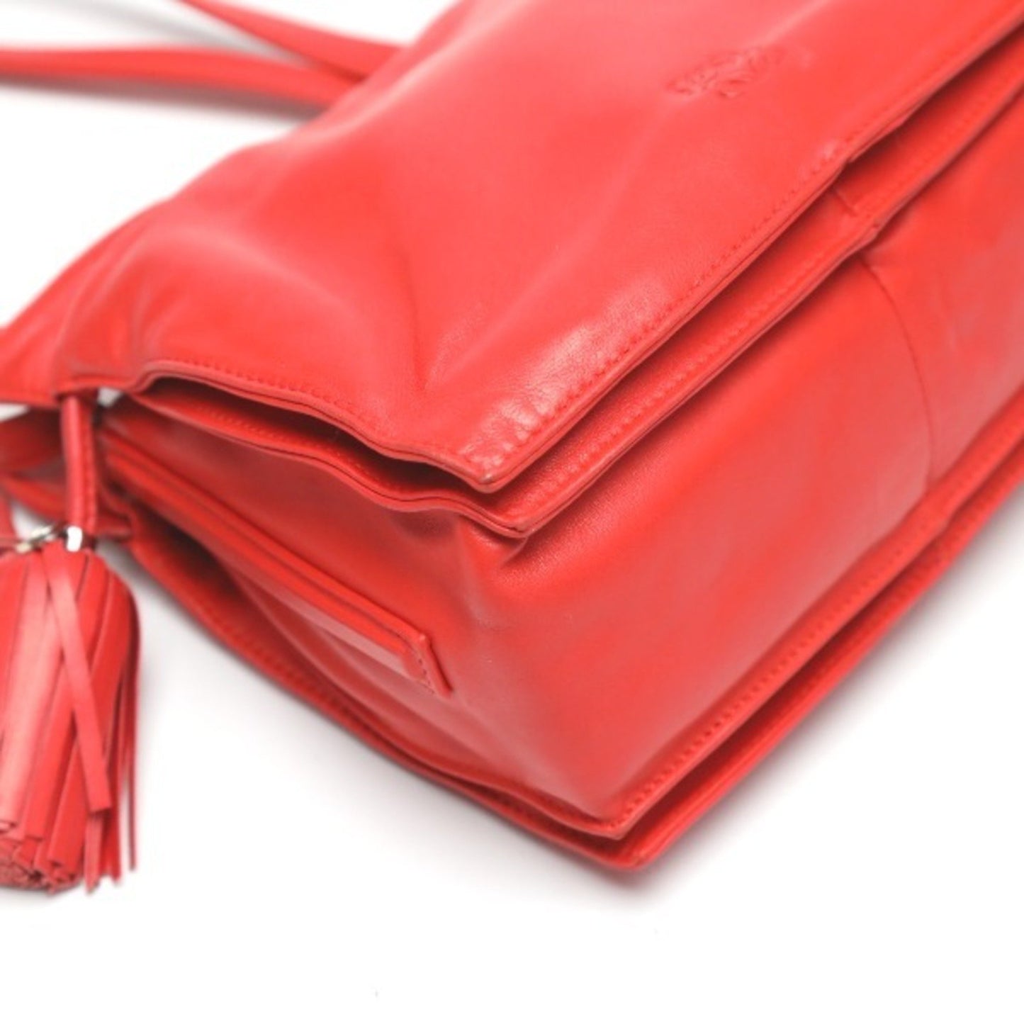 Loewe Tassel Leather 2Way 380 82 E17 Red Shoulder Bag