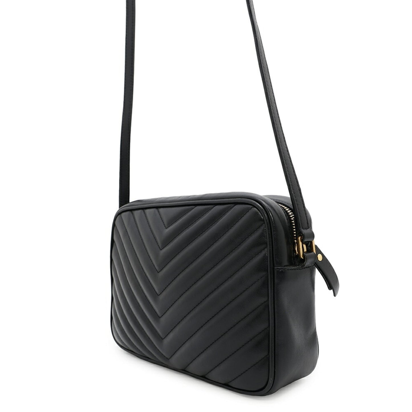 Saint Laurent Shoulder Bag Lou Camera V Stitch Leather 520534 Saint Laurent Paris Black