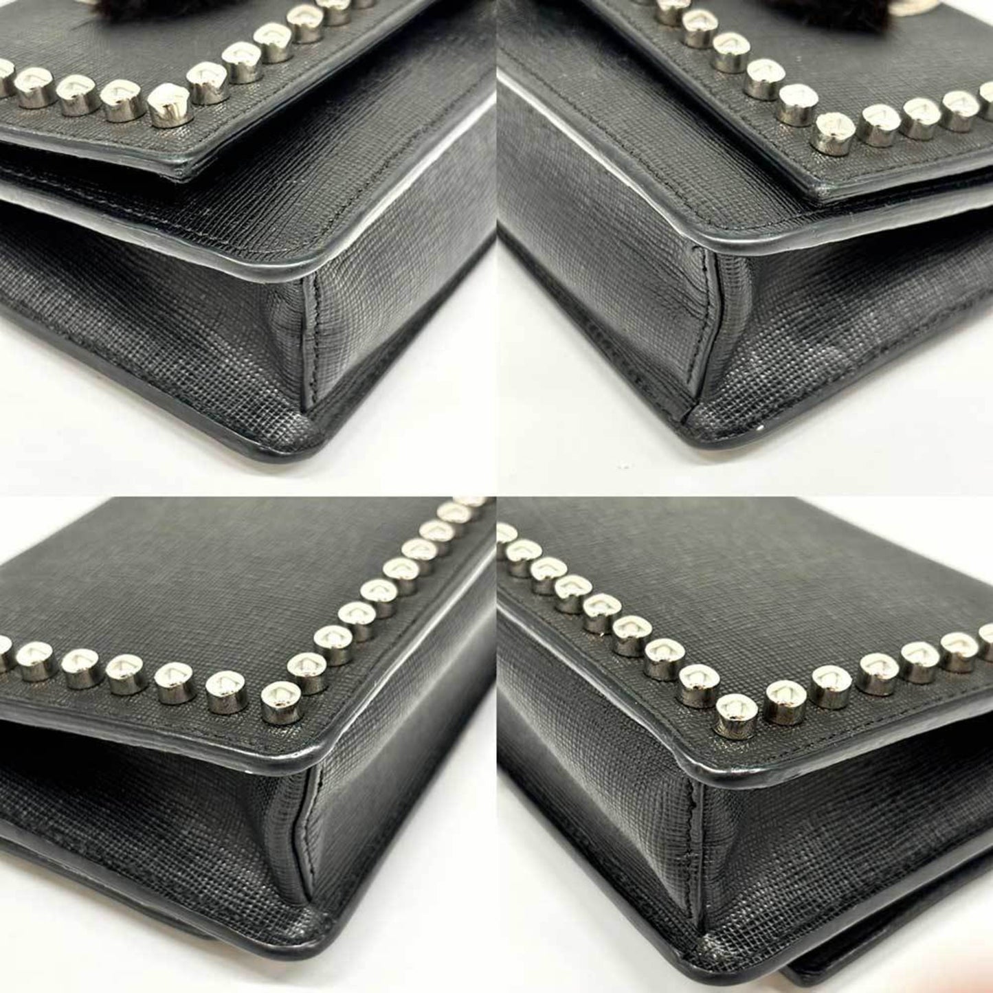 Fendi Carlito Chain Wallet Black Leather 8M0346