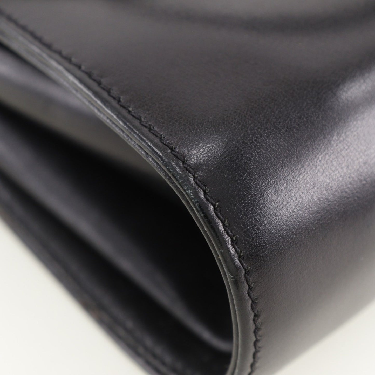 Gucci Old Gucci Shoulder Bag Clutch Calf Black 2Way Flap