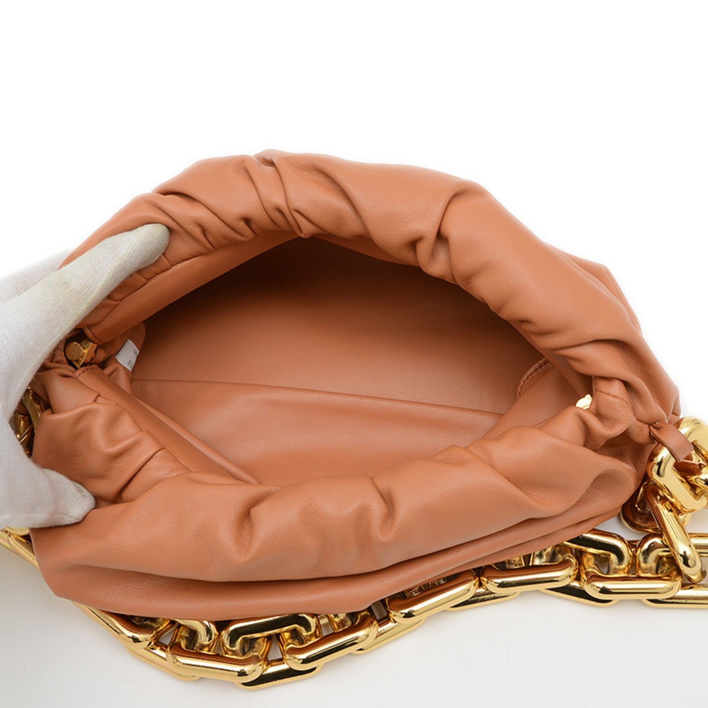 Bottega Veneta The Chain Pouch One-Shoulder Shoulder Bag In Brown Calfskin