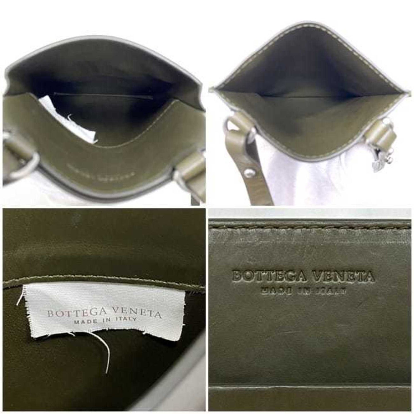 Bottega Veneta Shoulder Pouch Ec-22154 Grey Green Leather P009992940 Bottega Veneta Crossbody Bag