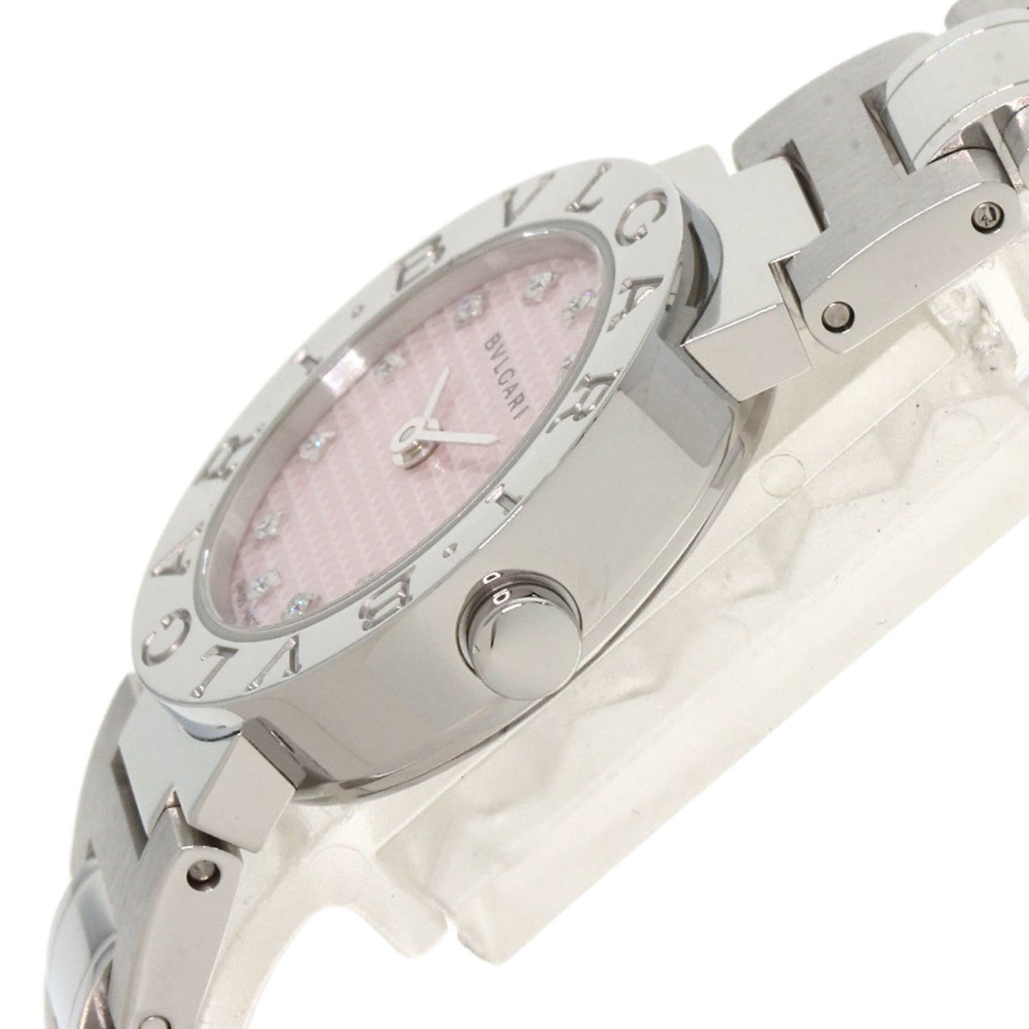Bvlgari Bb23Ss 12P Diamond Watch Stainless Steel Ss