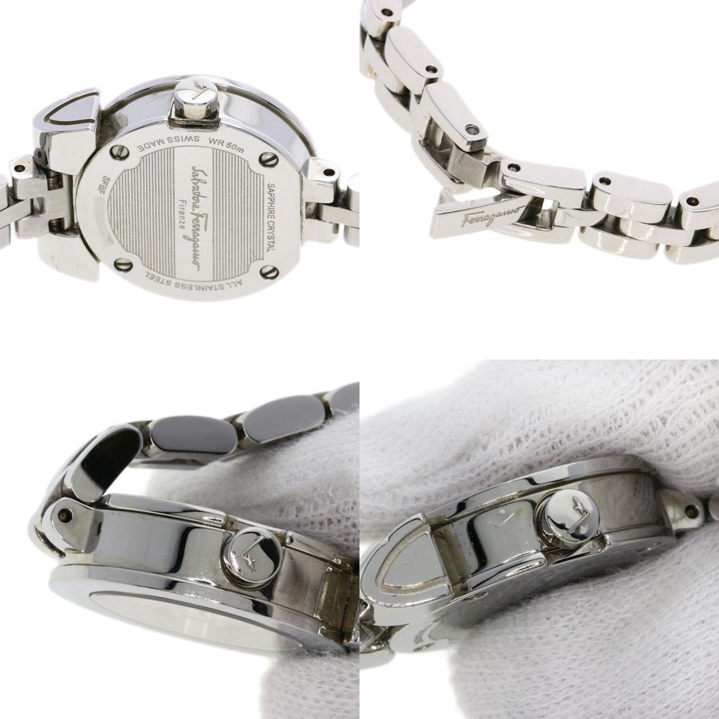 Salvatore Ferragamo Gancini 12P Diamond Watch Stainless Steel Ss
