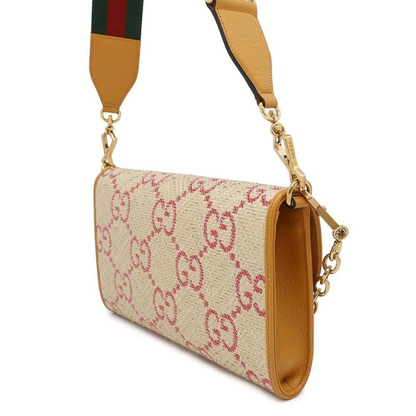 Gucci Shoulder Bag Horsebit Raffia Leather 677286 Gucci 2Way