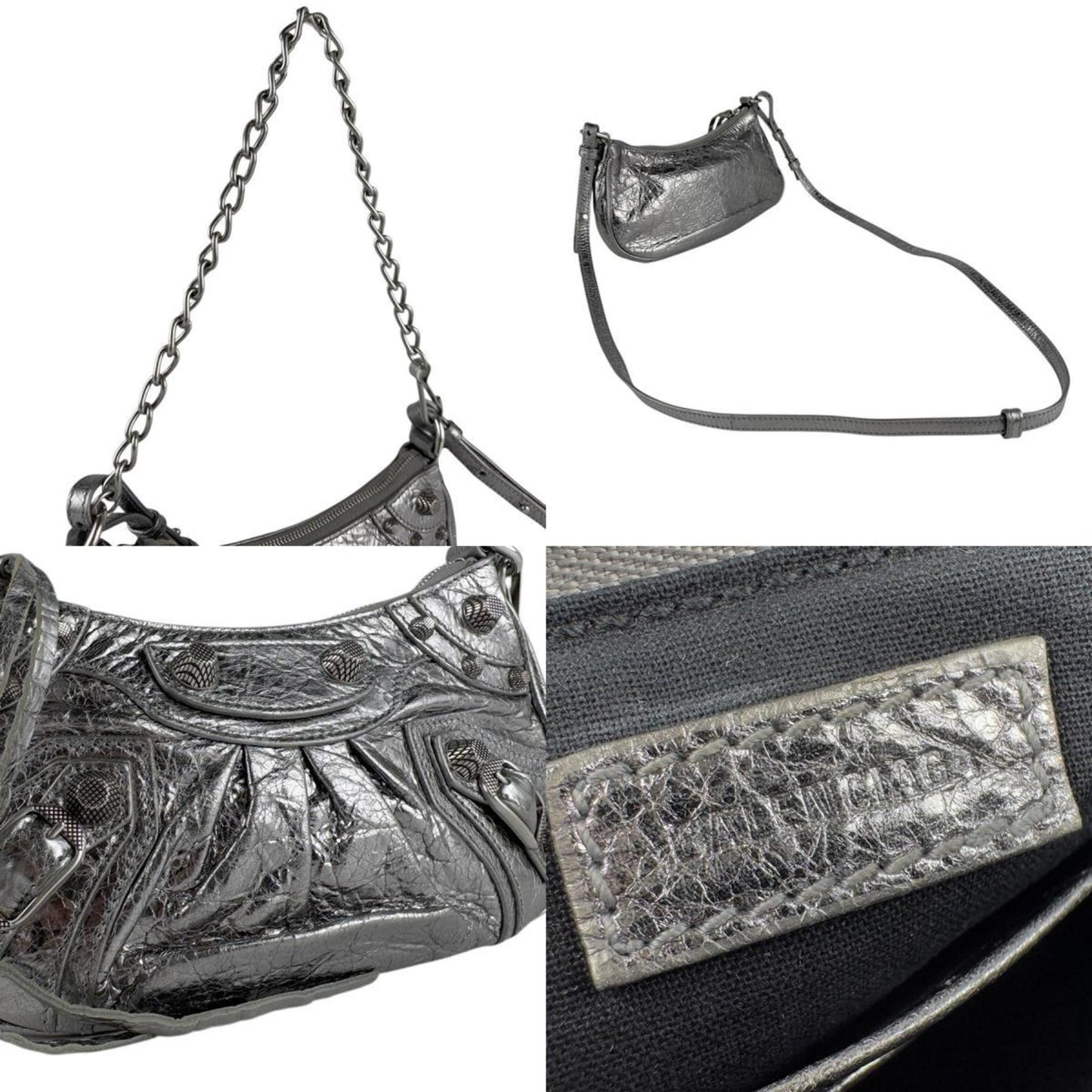 Balenciaga Lucagol Mini Shoulder Bag In Silver