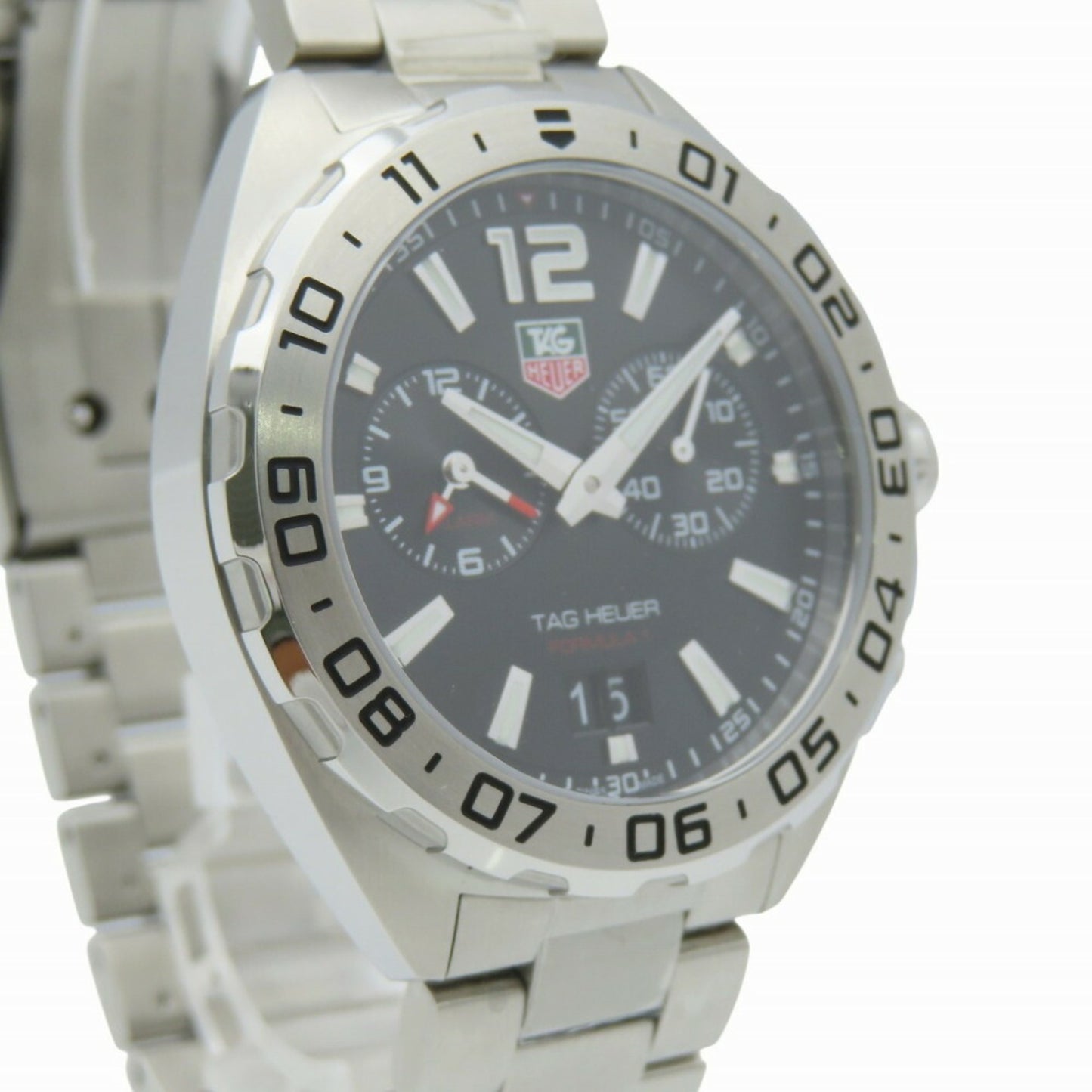 Like New Tag Heuer Formula 1 Alarm Waz111A Quartz Watch Stainless Steel Black Dial 1582Tag Heuer