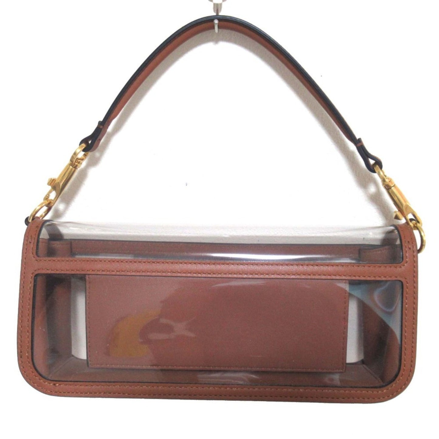 Valentino Garavani Valentino Garavani 2Way Logo Clear Chain Shoulder Bag Handbag Brown
