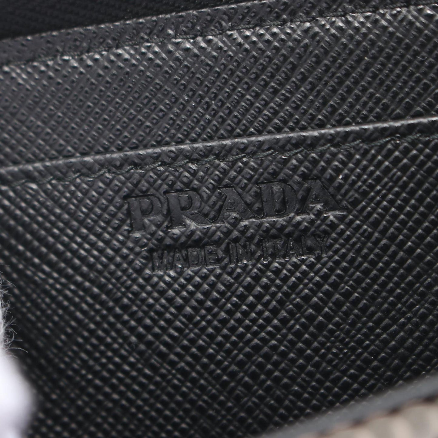 Prada Saffiano Triang Wallet/Coin Case Wallet Saffiano Leather