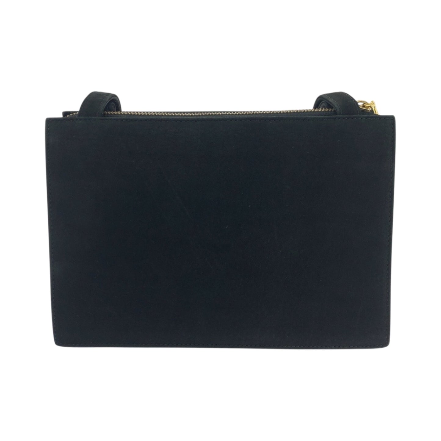 Gianni Versace Vintage Sunburst Black Suede Shoulder Bag With Gold Hardware