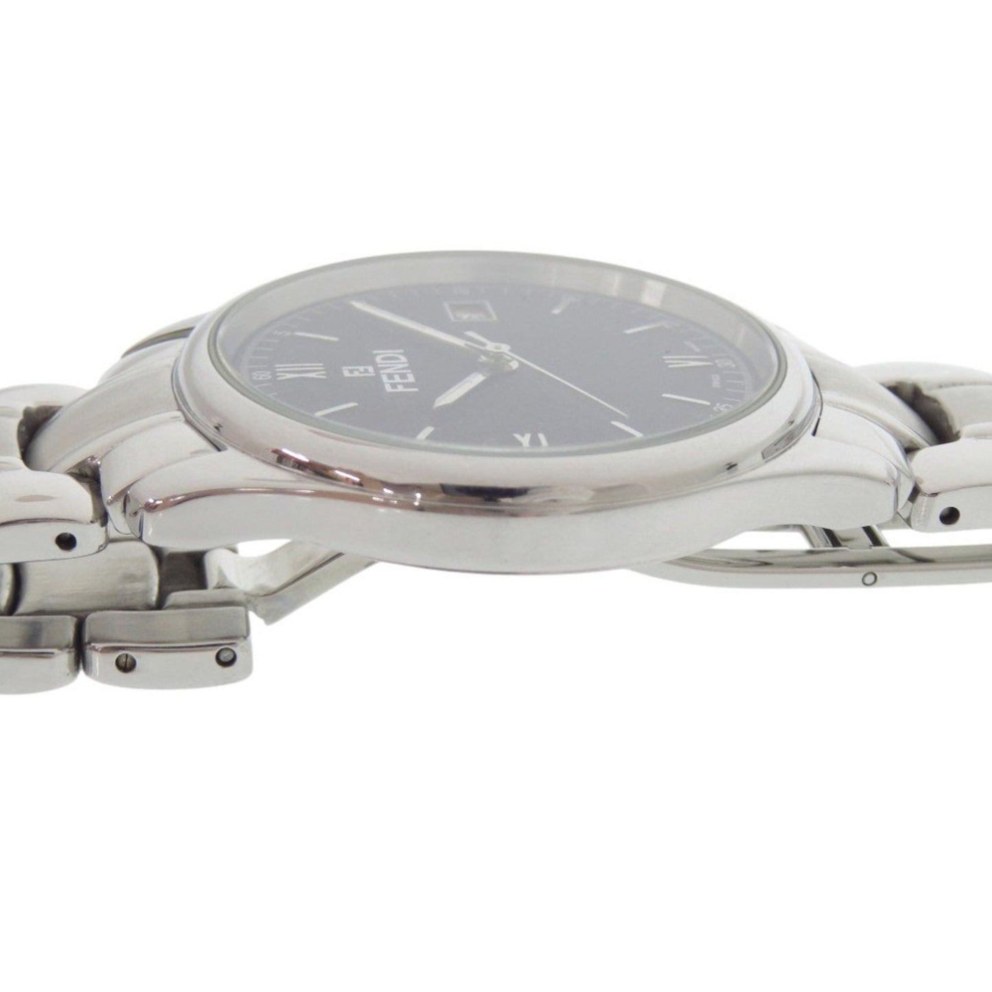 Fendi 210G Stainless Steel Black Dial Silver Quartz Watch 1818 Fendi