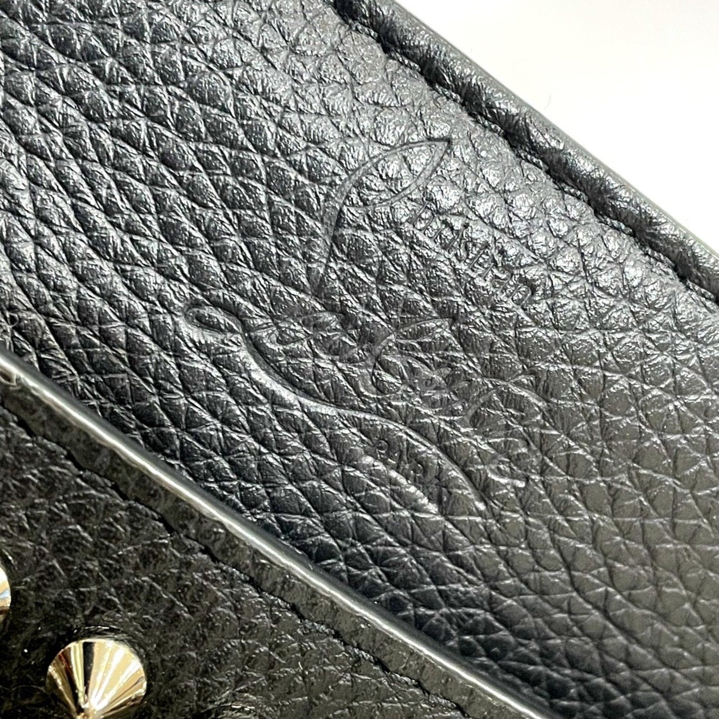 Christian Louboutin Spiked Studded Sky Pouch Clutch Bag In Black Leather